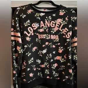 Floral Los Angeles Sweatshirt 100% cotton - velvet lettering - H&M Divided